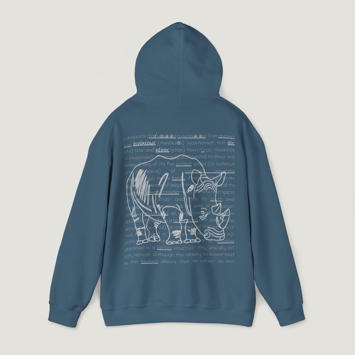 indigo blue rhino hoodie
