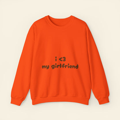 "i <3 my girlfriend" crewneck sweatshirt