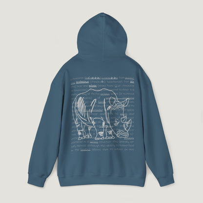 indigo blue rhino hoodie