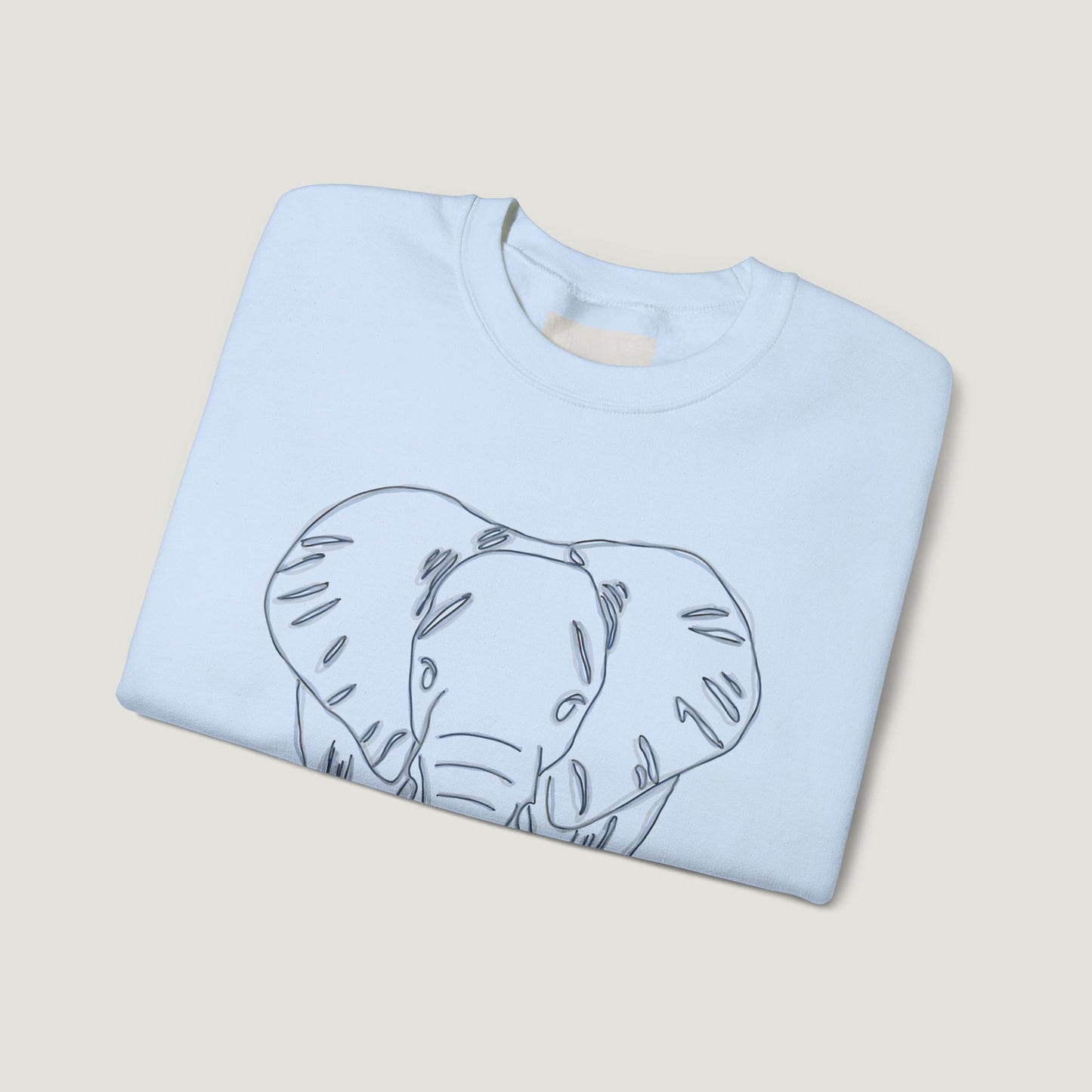 light blue elephant sweatshirt