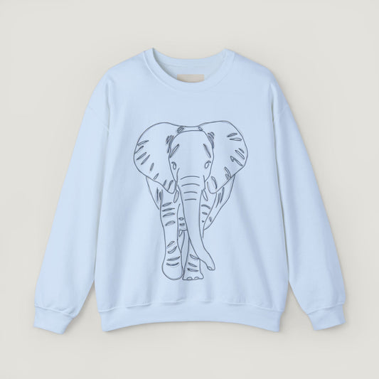 light blue elephant sweatshirt