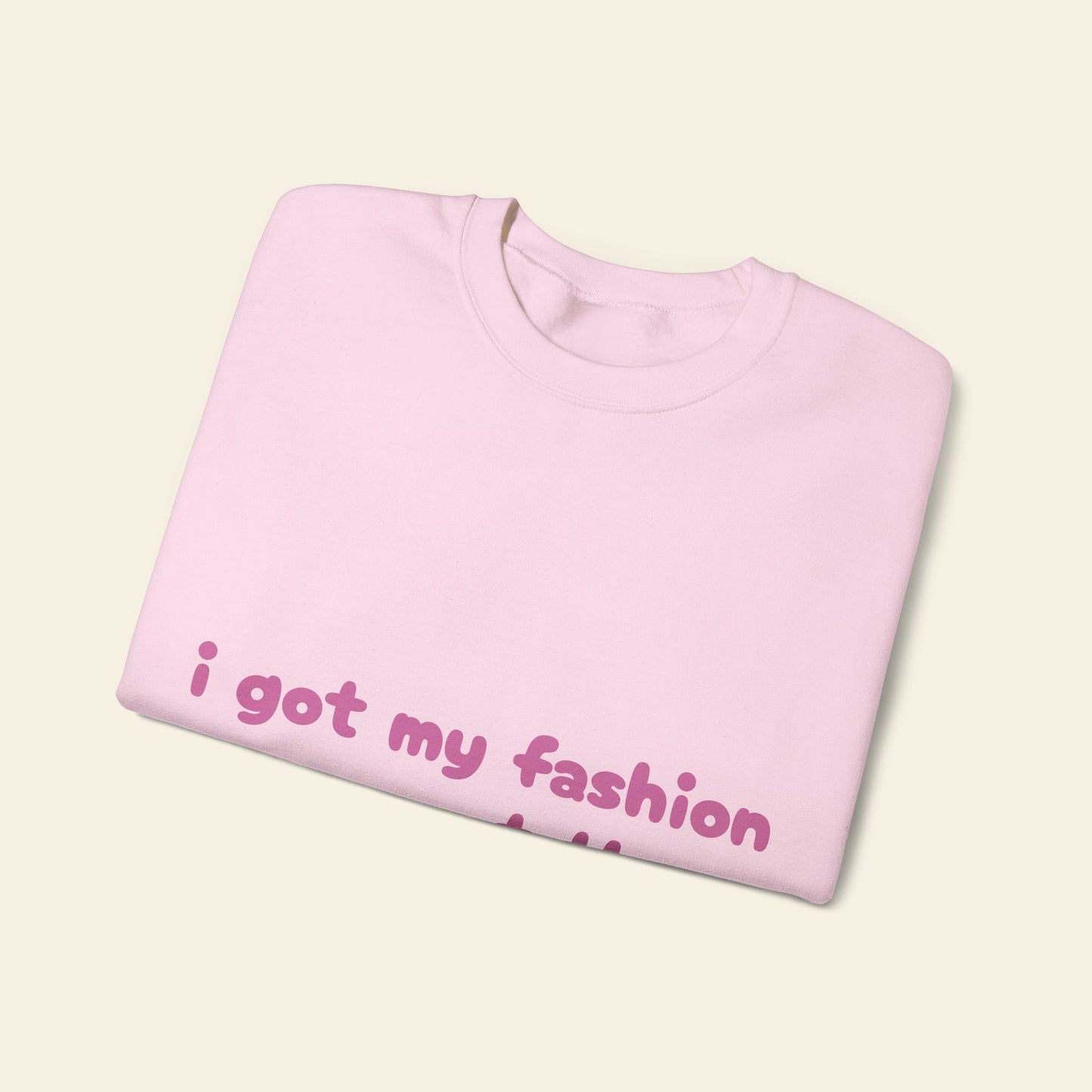 "i got my fashion sense at the clearance rack" crewneck sweatshirt