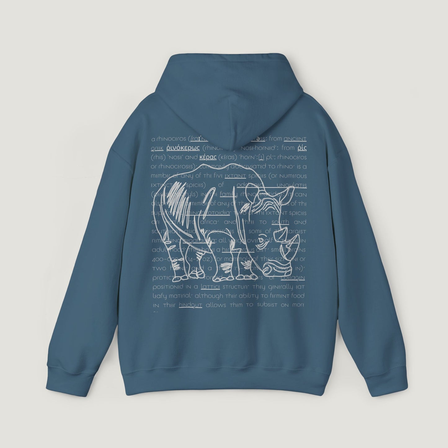 indigo blue rhino hoodie