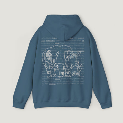 indigo blue rhino hoodie
