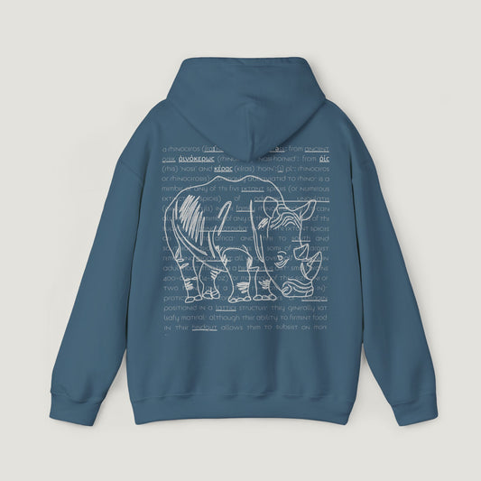 indigo blue rhino hoodie
